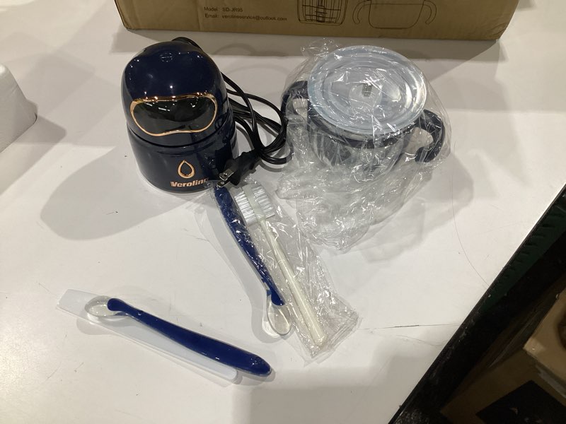Condition photo showing As Is for (NOT TESTED) Baby Food Maker, 10-in-1 Baby Food Processor Set with 2 Glass Bowls (600ml+300ml), Baby Food Blender for Baby Puree, Fruit, Meat, Vegatable, Baby Food Storage Containers, Baby Essentials Blue