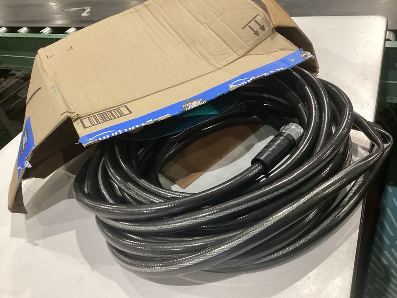 Condition photo showing As Is for neverkink teknor apex 5/8-in x 50-ft heavy kink free vinyl gray coiled hose