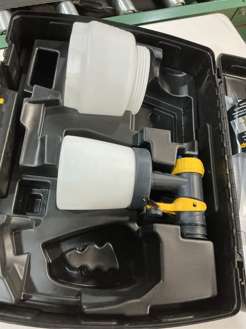 Condition photo showing As Is for wagner spraytech 02419307 flexio 595 handheld hvlp paint sprayer, sprays most unthinned latex, includes two nozzles - ispray & detail finish nozzle, complete adjustability, lightweight design