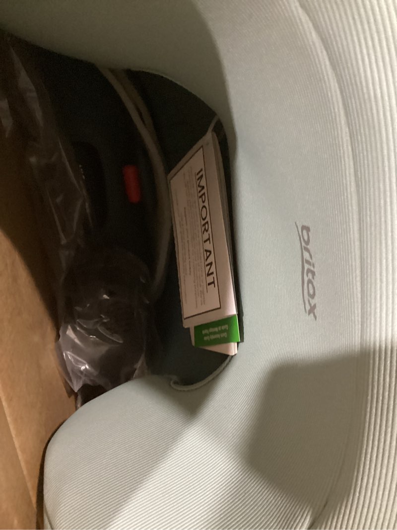 Condition photo showing As Is for britax highpoint backless belt-positioning booster seat, safewash green ombre highpoint green ombre