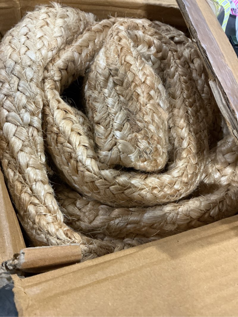 Condition photo showing Good Condition for homemonde solid braided 8'x10' jute area rug natural - eco friendly premium fiber - durable and reversible handwoven farmhouse rugs for living room, hallway, bedroom, dinning room, kitchen, office 8' x 10' (rectangular) natural