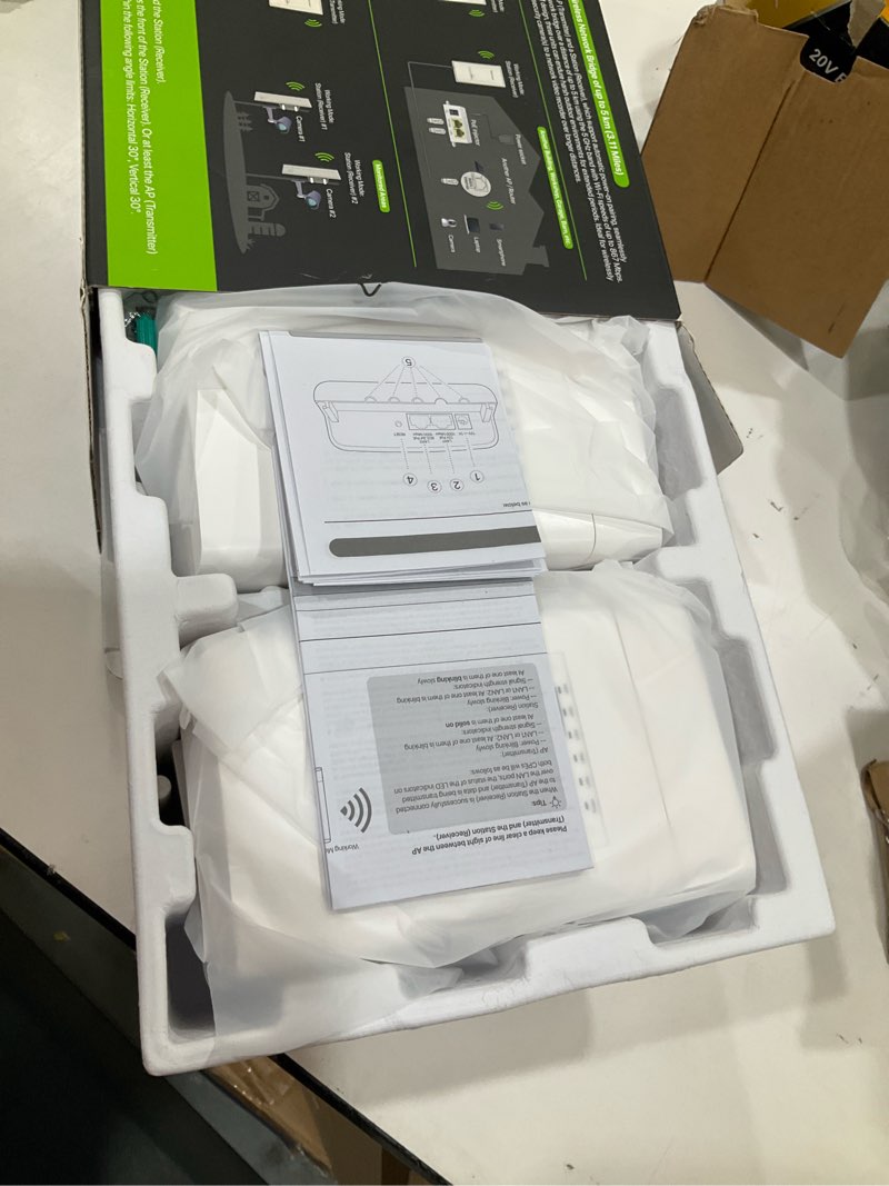 Condition photo showing Good Condition for brostrend 5km wifi bridge, wireless bridge point to point outdoor, long range ptp ptmp for camera, 2x gigabit ports, plug&play 5g 867mbps, poe powered, work with starlink, extend network to buildings