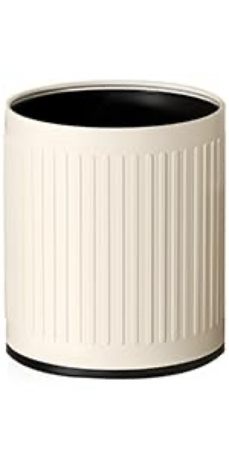 Metal Trash Can, Double-Walled Waste Basket Hides The Trash Bag, Open Top Round Garbage Can Small Tr