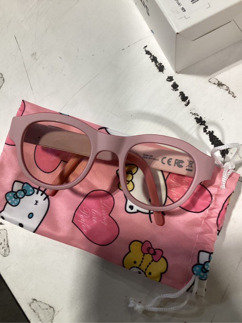 Condition photo showing Good Condition for Kids Blue Light Glasses with Bluetooth Audio,Smart glasses,RGB 7-color light, Kids Smart Glasses Gifts Pink