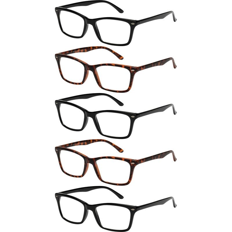 5 Pack Reading Glasses Blue Light Blocking Readers for Women Men Anti Glare Filter Lightweight Eyeglasses 1.25