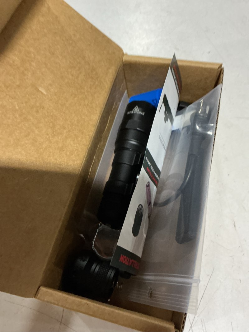 Condition photo showing As Is for tactical flashlight 1000 lumens with remote pressure switch and m-mount, picatinny mount(300)