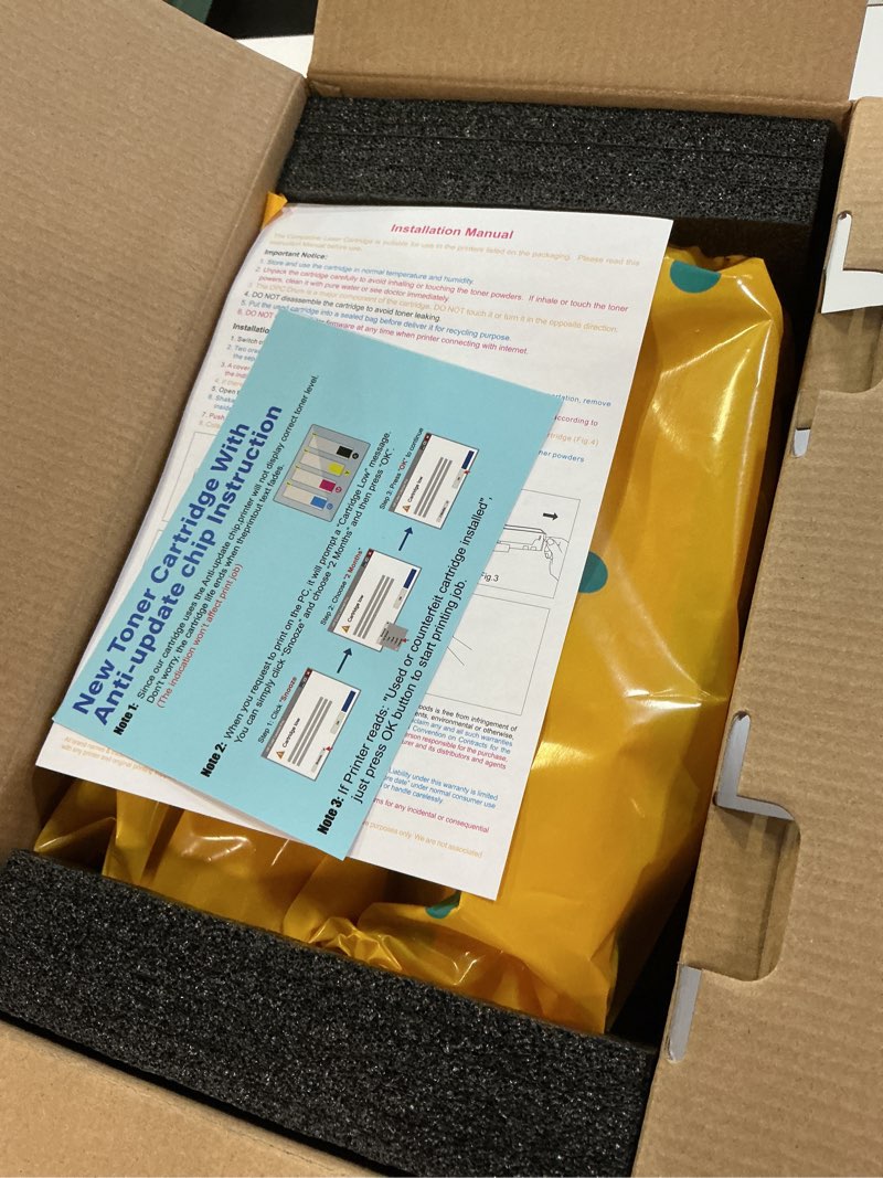 Condition photo showing New/Like New for 206a toner cartridge,compatible for hp 206a w2110a for hp color laserjet pro mfp m283fdw m283cdw pro m255dw m283 m255 printer,black cyan yellow magenta 4 pack