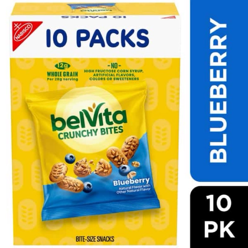belVita Blueberry Crunchy Bites, 10-1 oz Snack Packs