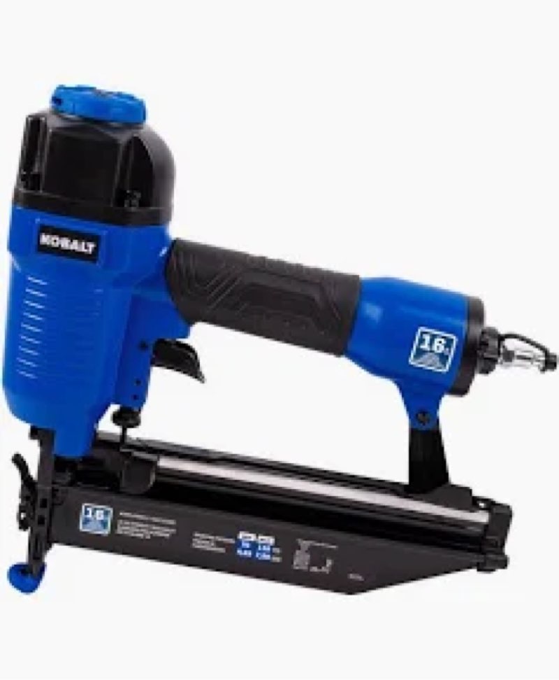 kobalt nailer 2-1/2-in 16 -gauge pneumatic straight finish nailer 