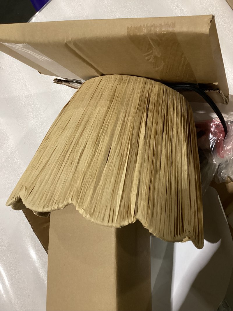 Condition photo showing New/Like New for Visual Landing Modern Rattan Lampshade Table Lamps for Living Room, Bedroom, Vintage Mid Century Tab