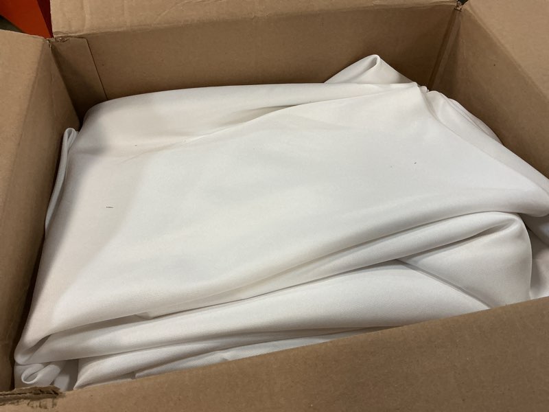 Condition photo showing Good Condition for brillmax 6 pack white round tablecloths 132 inch for 72” tables - 150 gsm polyester fabric, floor length drop, water, stain & wrinkle resistant cloth cover for wedding reception banquet dining white 132 in, 6 pack