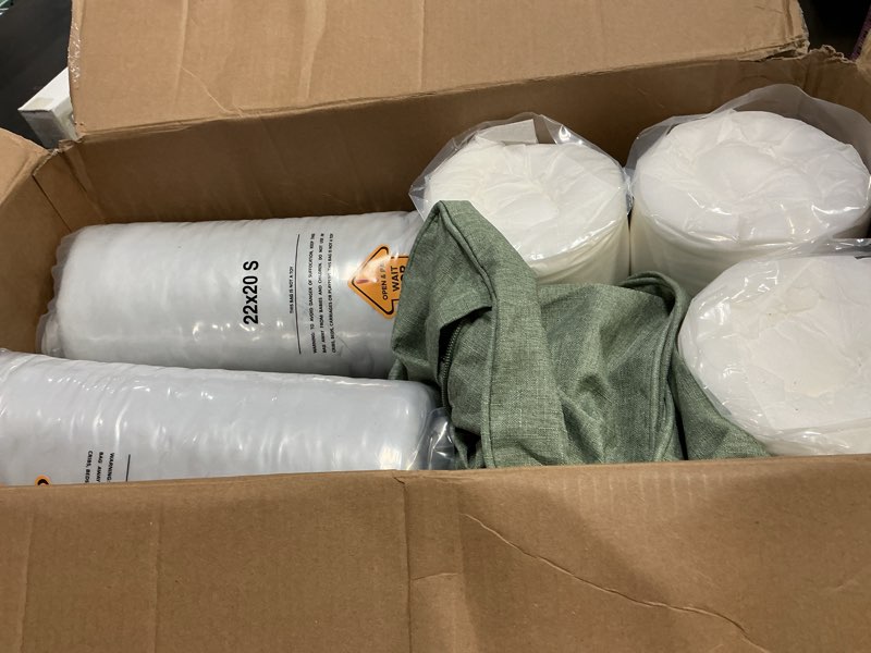 Condition photo showing Good Condition for patio furniture 8 cushion covers + 8 compressed foam rolls