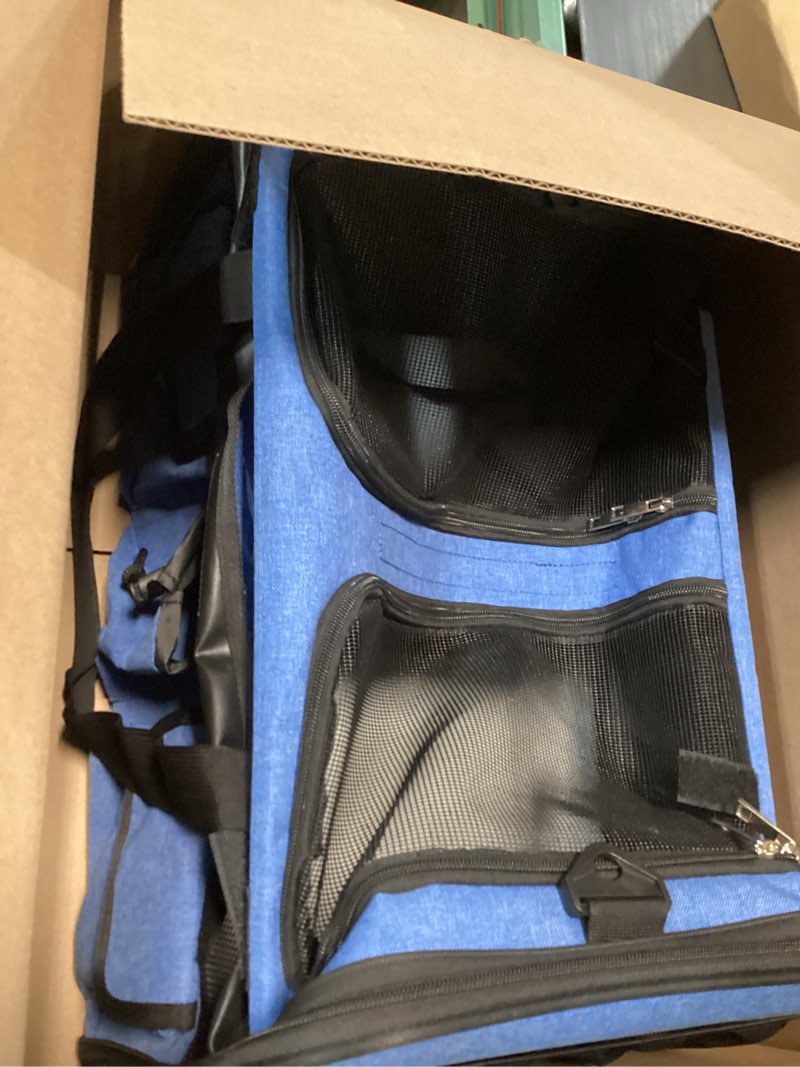 Condition photo showing Good Condition for large pet carrier for 2 cats with removable divider, extra spacious soft sided cat and dog travel carrier, double pet carrier for small to medium pets, reinforced bottom, foldable