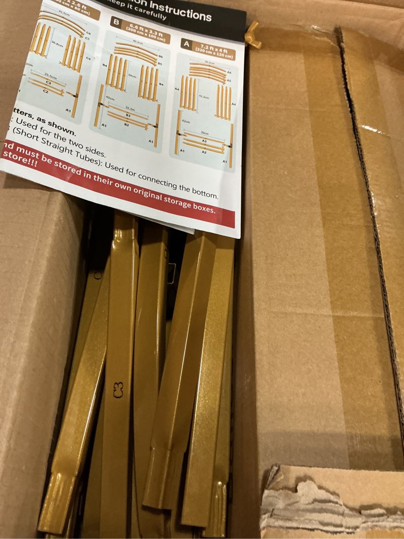 Condition photo showing Good Condition for metal arch backdrop stand, 7.2ft+6ft wedding arches frame, gold wedding arch backdrop stand set of 2, balloon arch backdrop for wedding party decor birthday baby shower graduation 7.2ft+6ft stand