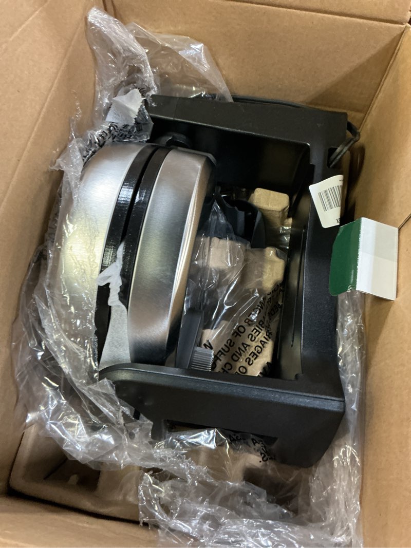 Condition photo showing As Is for Cuisinart Round Flip Belgian Waffle Maker, Black/Silver, 1 inch thick, WAF-F30NAS New Single Flip