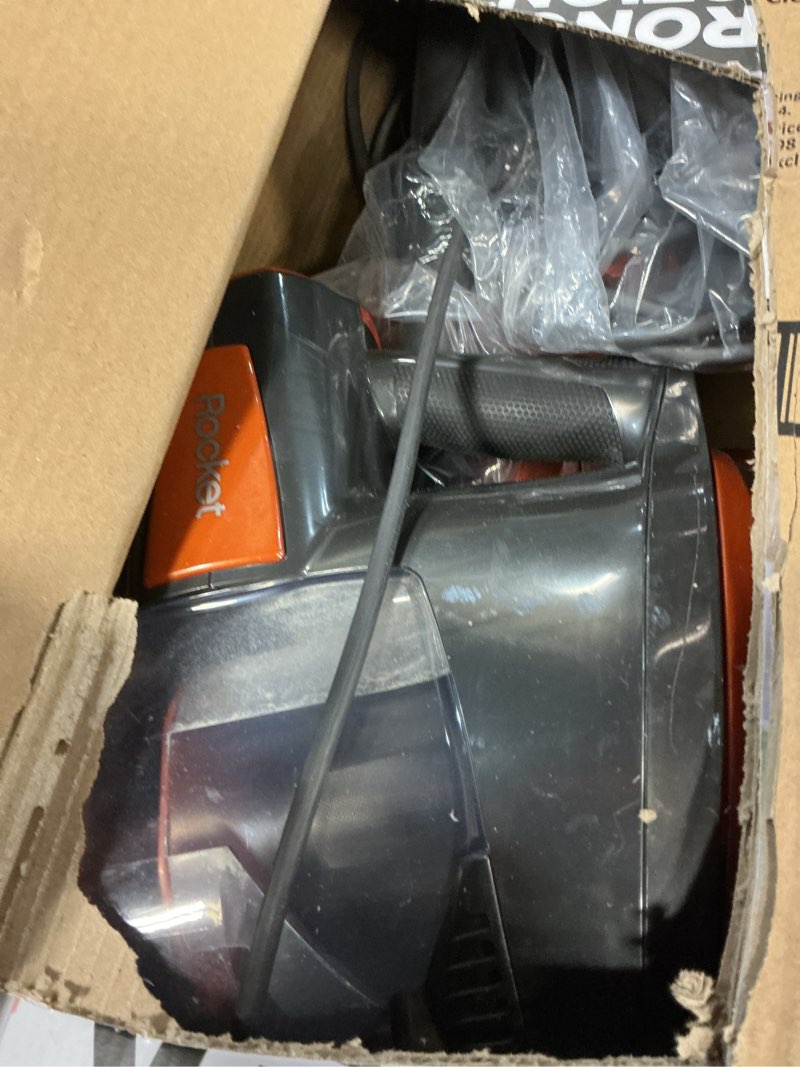 Condition photo showing As Is for shark rocket ultra-light corded bagless vacuum for carpet and hard floor cleaning with swivel steering (hv301), gray/orange