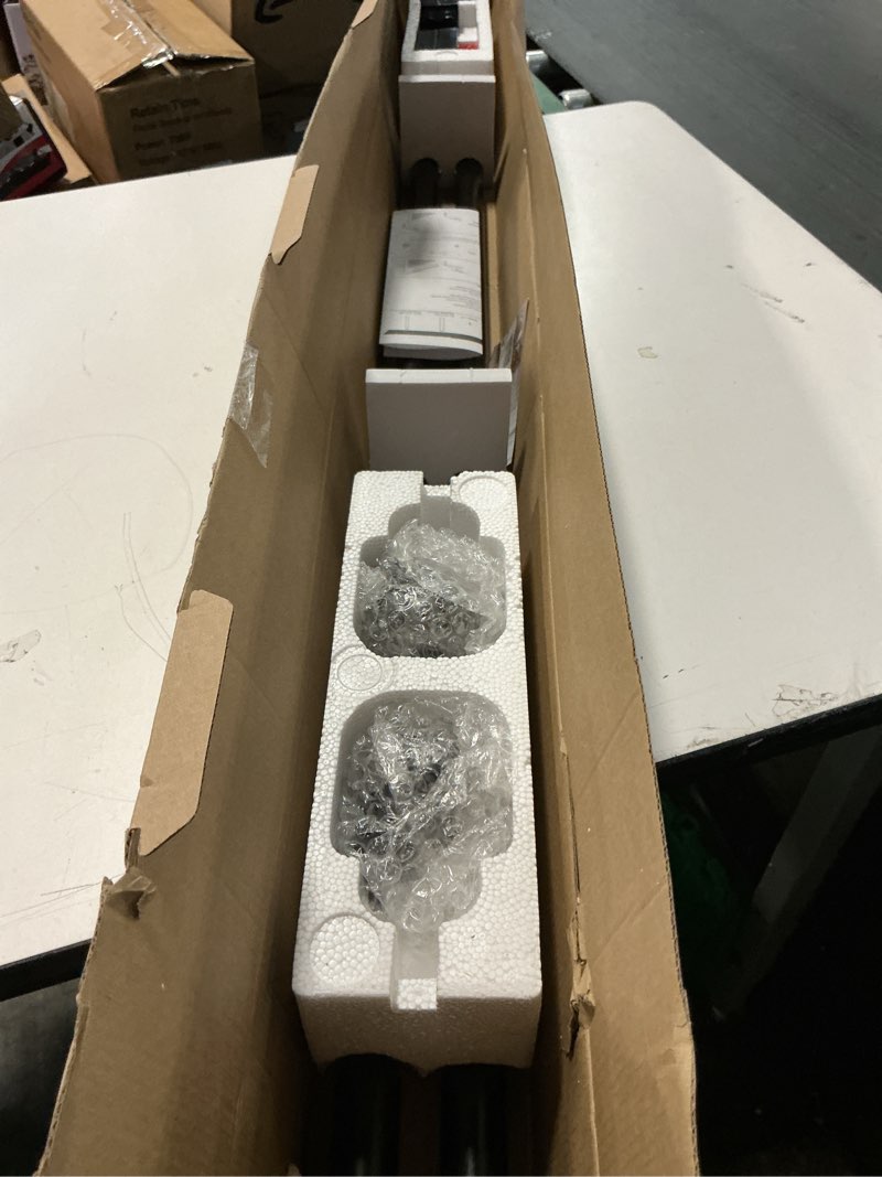 Condition photo showing Good Condition for 1 Inch Curtain Rods 72 to 144 Inches (6 to 12 ft) Telescoping Single Drapery Rod, USFOOK Black Curtain Rods for Windows 69 to 140 Inches, Decorative Translucent Finials 72-144" Black