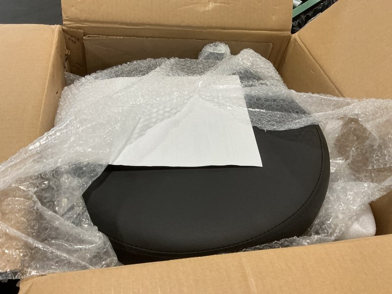 Condition photo showing As Is for Drafting Chair with Backrest – Adjustable Foot Rest Rolling Stool with Wheels, PU Leather Swivel Stool for Office Spa Studio Lab Counter Salon Home Work Bar Kitchen Shop(Black) 1 Black