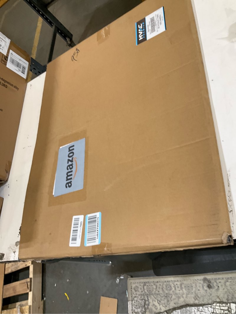 Condition photo showing As Is for hvac premium 22'' x 28'' [duct opening] flat stamped steel return air grille - sidewall and ceiling - hvac vent duct cover - white [outer dimensions: 23.75''w x 29.75''h] 22 x 28