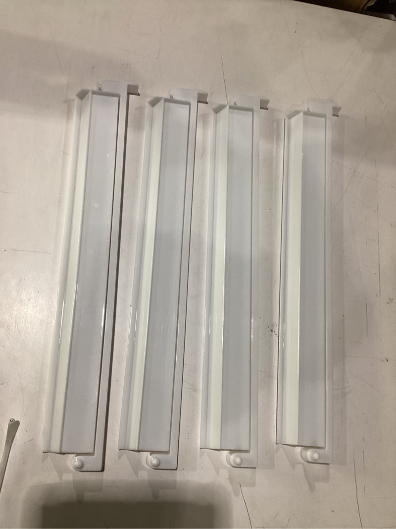 Condition photo showing As Is for mahjong racks with pushers, clear acrylic american majiang tile racks, enhanced mah jongg tile holders set of 4 with 3 goldern dics (beige white)