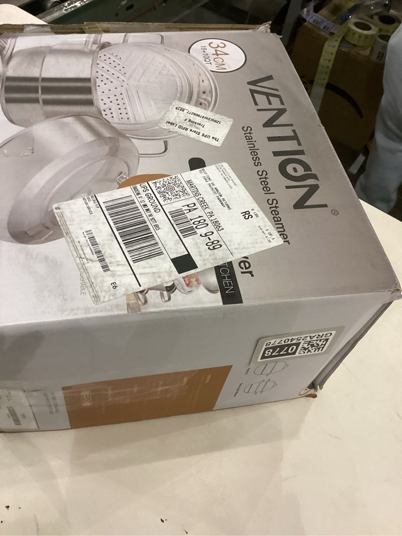 Condition photo showing New/Like New for VENTION Large Stainless Steel Induction Steamer Pot for Cooking(34cm), 3 Tier Steamer for Cooking, 13 2/5 Inch Steam Pot for Dumpling 13 2/5 Inch 3 Tier Steamer 13.4"