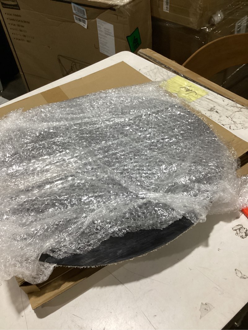 Condition photo showing As Is for 17.71 inch sump pump cover plastic submersible sump basic cover black septic tank lid for water pump basin bucket outdoor well (side notch) 17.71 inch side notch