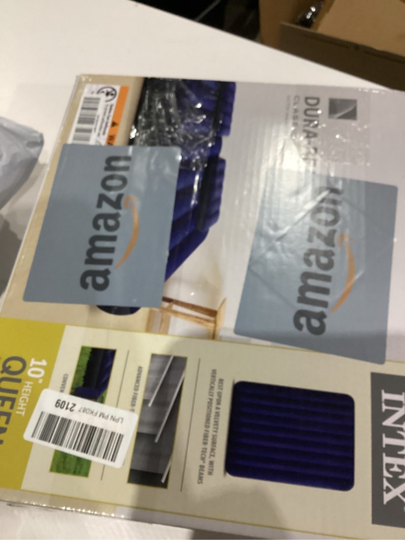 Condition photo showing As Is for Intex Classic Downy Airbed Set with 2 Pillows and Double Quick Hand Pump, Queen