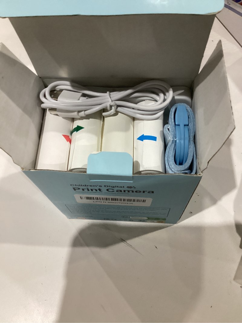 Condition photo showing New/Like New for Kids Color Instant Print Camera,Kids Camera with 5 Color Photo Paper.Christmas Birthday Gifts for Girls Age 3-12(Blue)