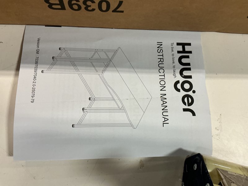 Condition photo showing New/Like New for similar huuger folding desk with storage shelf, 31.5 inch foldable computer table for small spaces, space saving sofa table for couch, writing work office computer desk, easy to fold, black black 18.5\"d x 31.5\"w