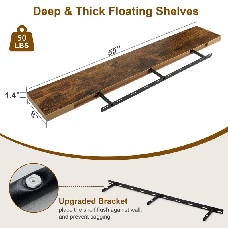 Fun memories 55 inch stic brown set of 1