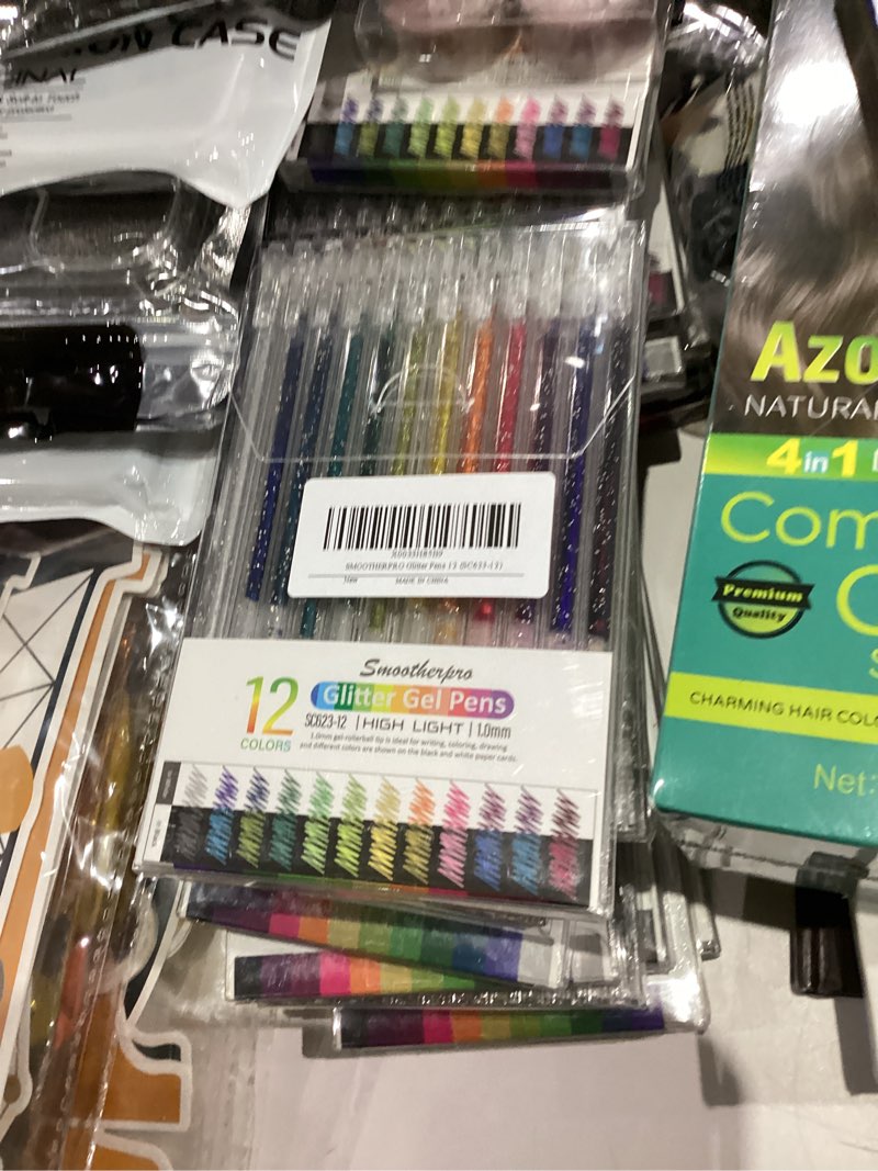 Condition photo showing New/Like New for SMOOTHERPRO Glitter Gel Pens, 12 Colors Glitter Colored Pens, 1.0mm Metallic Sparkle Colorful Pens for Coloring Calligraphy Cards Journal Drawing Scrapbook(SC623-12)