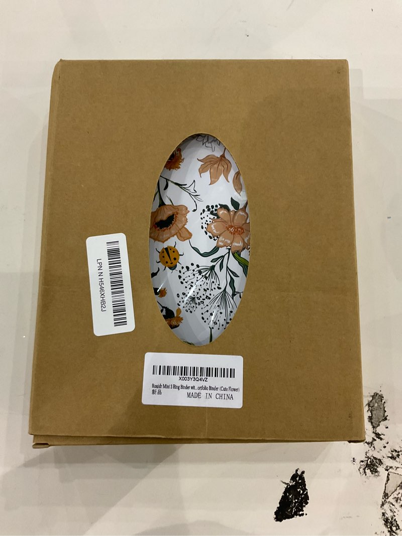 Rouidr Mini 3 Ring Binder with Clipboard, 1 inch Round 8.5 x 5.5 in Cute Binders Organizer with 5 Di