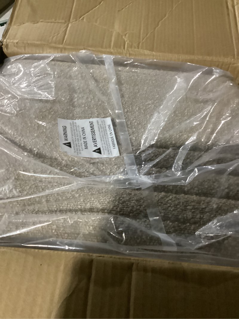 Condition photo showing Good Condition for Get Set Style Vanity Stool Chair,Modern Boucle Ottoman Foot Stool with Wooden Legs Sofa Bench Footstool Extra Seat for Vanity,Makeup Room,Living Room,Entryway,Office (Fully Assembled) (Taupe)