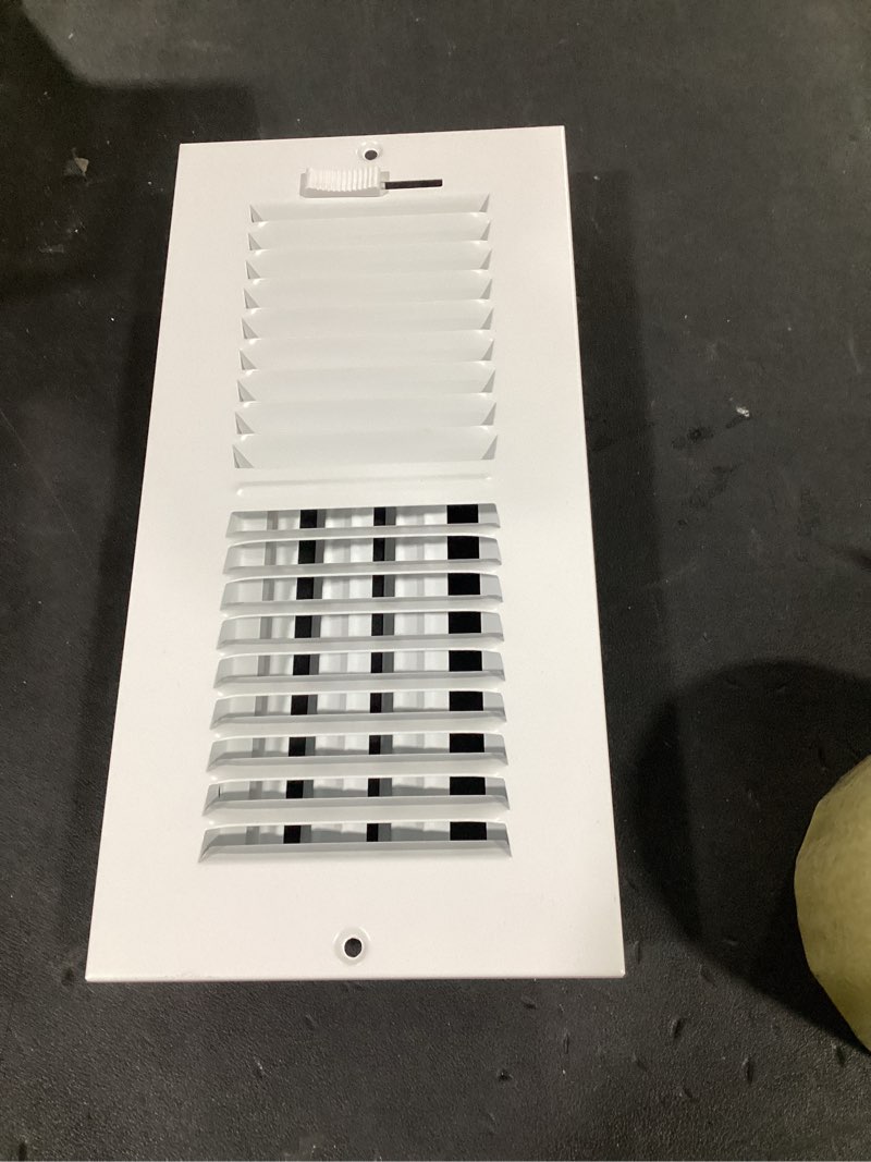 Condition photo showing Good Condition for (similar) ez-flo 10 x 4 inch (duct opening) air vent cover for wall or ceiling, two-way ventilation register, solid steel hvac register cover, white, 61609 10 in. x 4 in.