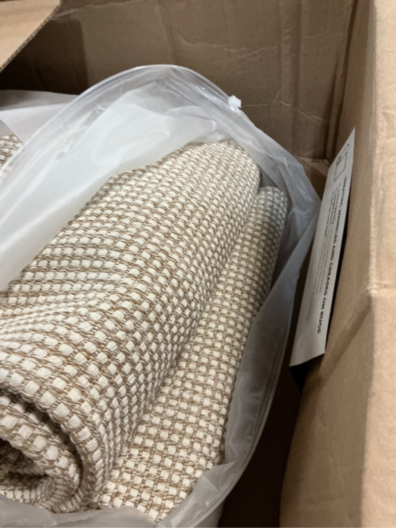 Condition photo showing Good Condition for iohouze washable exrea long hallway runner rug 3x15 non slip rubber backed kitchen runner entryway runner indoor, woven rugs floor carpet for kitchen hall entryway, beige/khaki 3' x 20' (runner) beige/khaki
