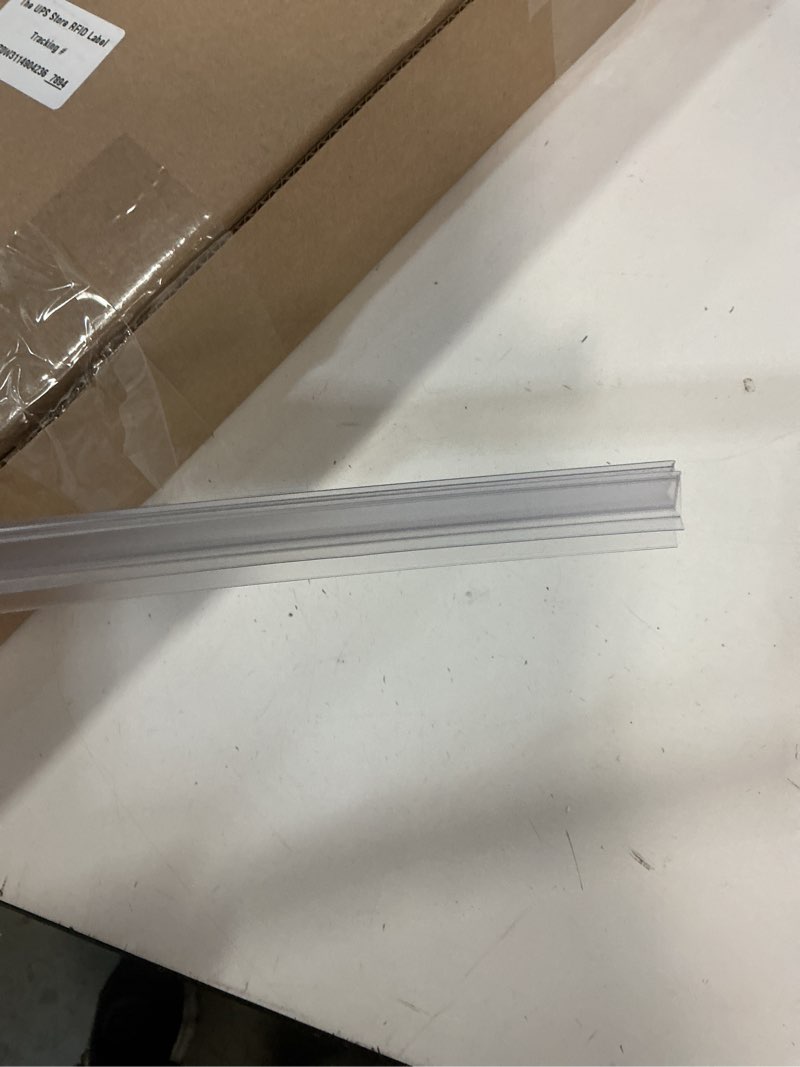 Condition photo showing New/Like New for frameless shower door bottom seal shower sweep with drip rail for 1/4" glass,36" long, vinyl, clear for 1/4" glass bottom seal