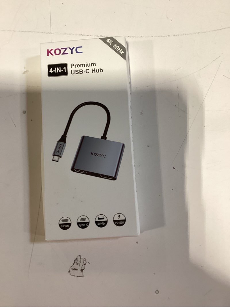 Condition photo showing Good Condition for usb c to dual hdmi adapter 4k@30hz, kozyc usb c hub multiport adapter with 2xhdmi, usb 3.0, 100w pd, support usb c to hdmi splitter extended display for macbook pro (mst is not supported on macos) 4-in-1 usb-c hub dual hdmi