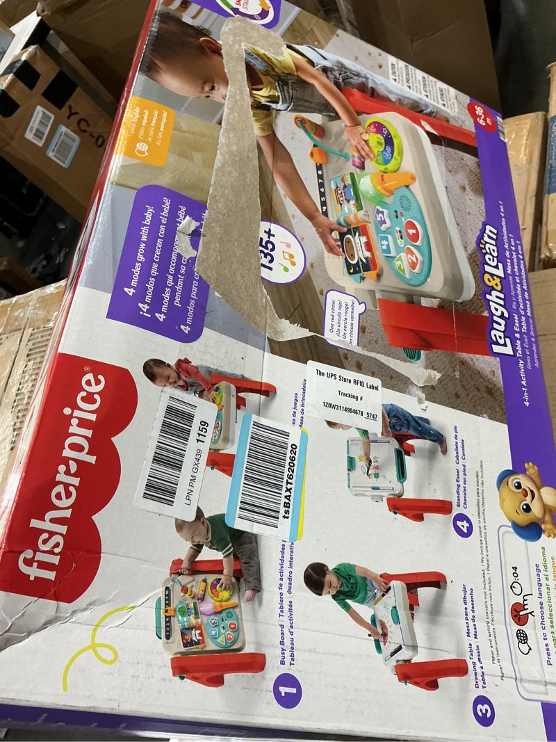 Condition photo showing New/Like New for fisher-price baby & toddler toy laugh & learn 4-in-1 activity table & art easel with educational music for ages 6+ months, multilanguage version