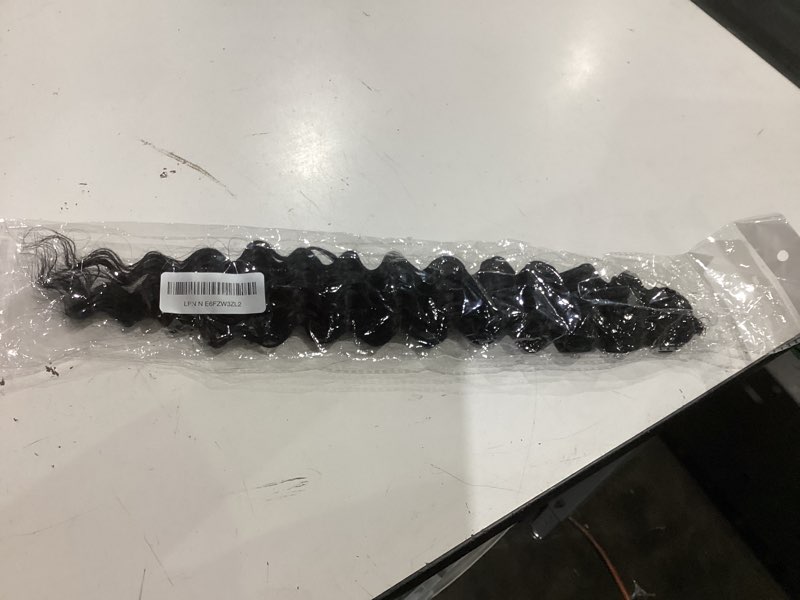 Condition photo showing As Is for feather crochet hair for black women, deep wave, miracle knots, pre-separated knotless synthetic crochet hair, 18 inch, 50 strands, natural black 1b 18 inch-50strands