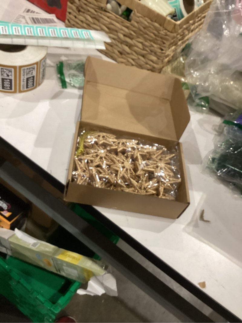 Condition photo showing Good Condition for Civaner 24 Pcs Champagne Star Ornaments for Christmas Tree 3.15 Inch Bethlehem Star Ornament 8 Point Champagne Glitter Stars Ornaments 3D Hollow Stars Hanging Pendant for Decoration Xmas Party