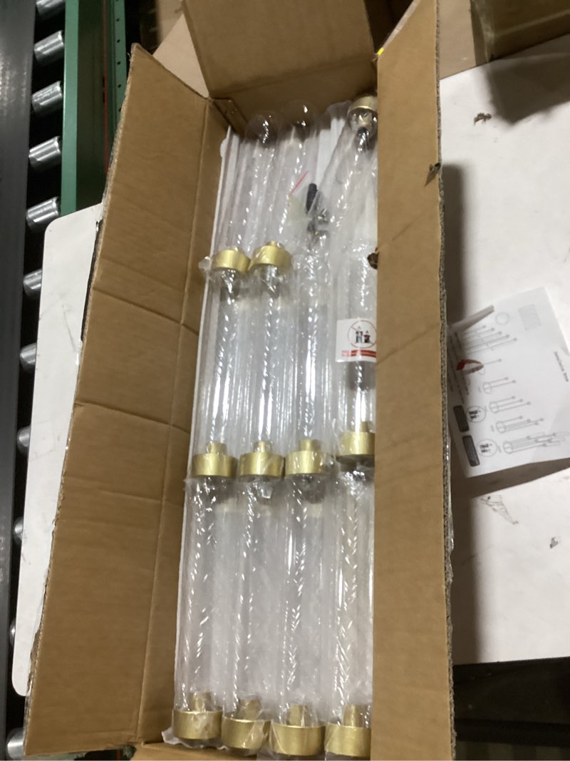 Condition photo showing Good Condition for 5 Arm Candelabra with Acrylic Lampshade Set of 4 Gold Candelabra for Wedding Table Birthday Party Home Decoration 39.4'' Candle Holder Fit LED Taper Candles Gold 4pcs