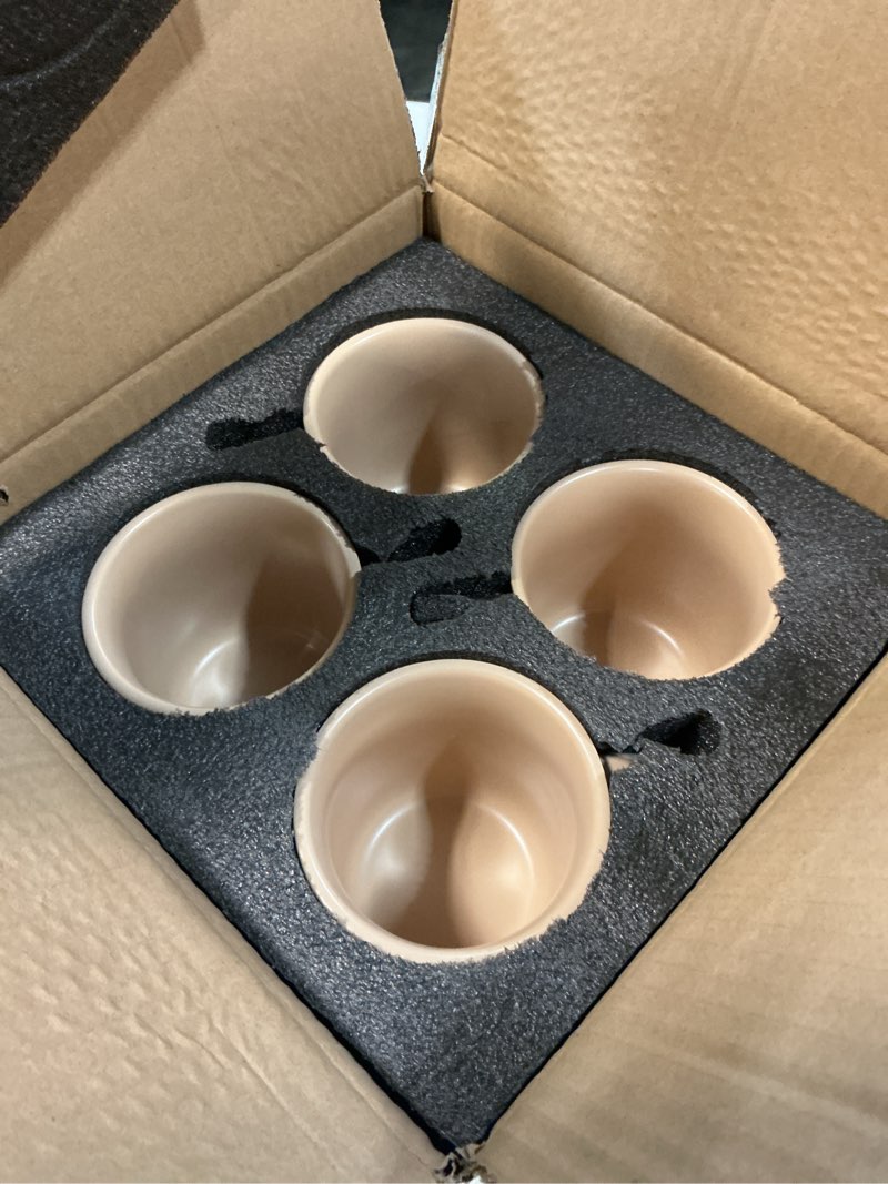 Condition photo showing Good Condition for gzg 18 oz coffee mugs set of 4, modern ceramic coffee cups set with handle, large coffee mugs for tea, latte, milk, cocoa, rustic matte glaze, microwave & dishwasher safe(warm sand) warm sand 4 pcs mug set