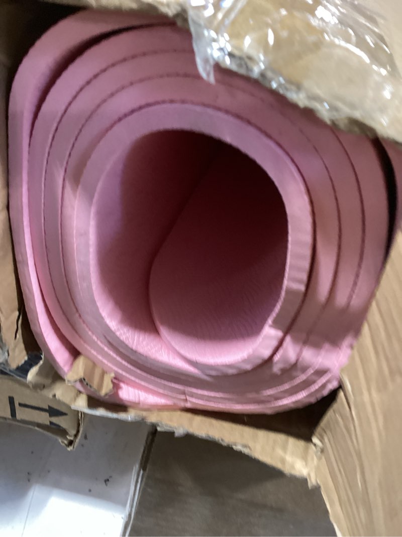 Condition photo showing Good Condition for extra wide yoga mat 72"x 32" - non slip tpe exercise mat for home workout, 6mm high-density large yoga mat for men & women, eco friendly pilates & fitness floor mat with carry strap cornelian cherry pink