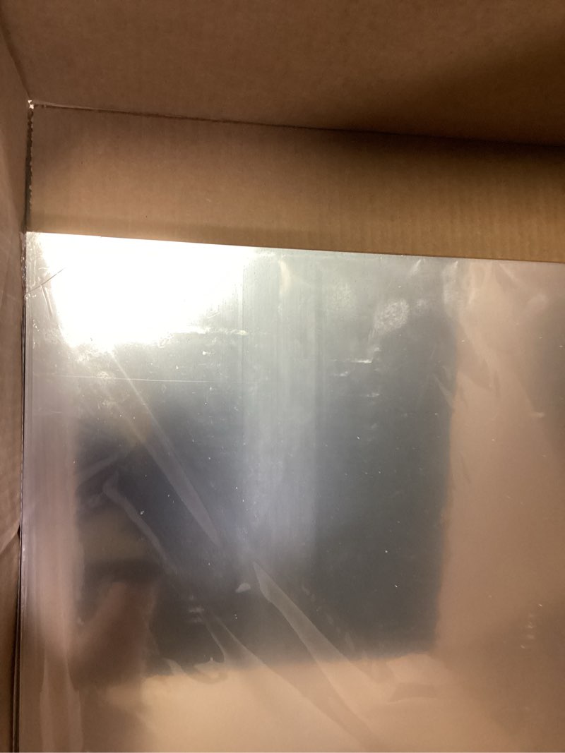 Condition photo showing As Is for 4 pcs 16" x 16" acrylic flexible mirror sheets, peel and stick mirror tiles on mirrors for wall, full length body mirror for home gym, bedroom, door and bathroom decor