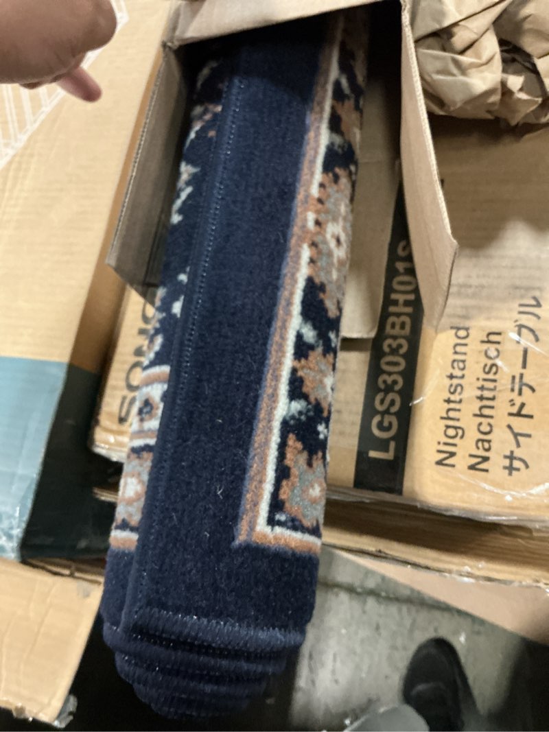 Condition photo showing Good Condition for home dynamix premium sakarya traditional medallion area rug, navy blue/brown, 21"x35" navy blue/brown 1'9" x 2'11" (rectangular)
