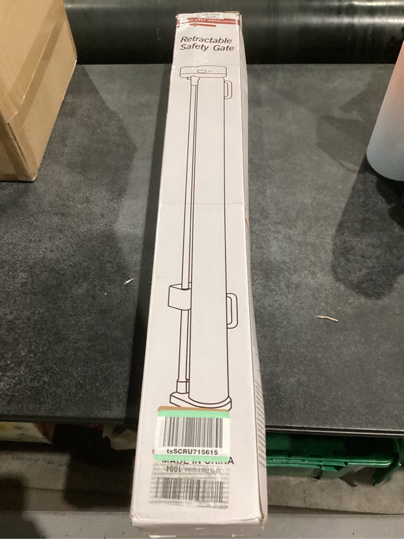 Condition photo showing New/Like New for 140 Inch Wide Retractable Baby Gates Retractable Dog Gate for Large Openings, Extra Wide Baby Gates for Dogs Indoor Retractable Gate Outdoor Pet Gate, Mesh Gates for Kids or Pets Dog Fence, White White (33" Tall x 140" Wide)