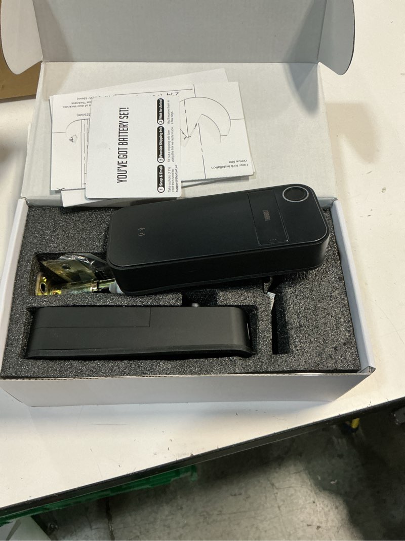 Condition photo showing New/Like New for thorbolt x1 apple home key lock, ios only smart keyless entry homekit door lock with fingerprint, keypad deadbolt lock works with homekit over thread (border router required), ip65 weatherproof, black x1 black