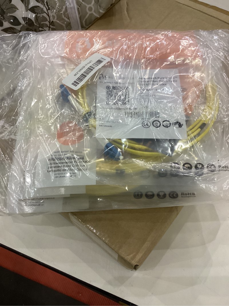 Condition photo showing Good Condition for BEYONDTECH 2m (6.56ft) LC to LC Fiber Patch Cable – (5 Pack) UPC Single-Mode Duplex Fiber Optic Cable – 9/125µm core, Compatible with OS1 & OS2 – LSZH PUREOptics Series 2m (6ft) 5-Pack LC to LC