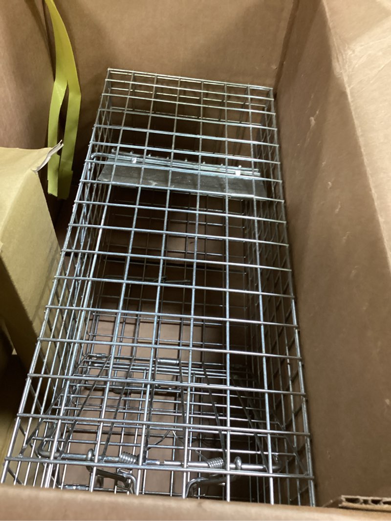 Condition photo showing Good Condition for squirrel trap heavy duty humane live animal cage trap (no assembly required) - 17" x 7" x 7" silver