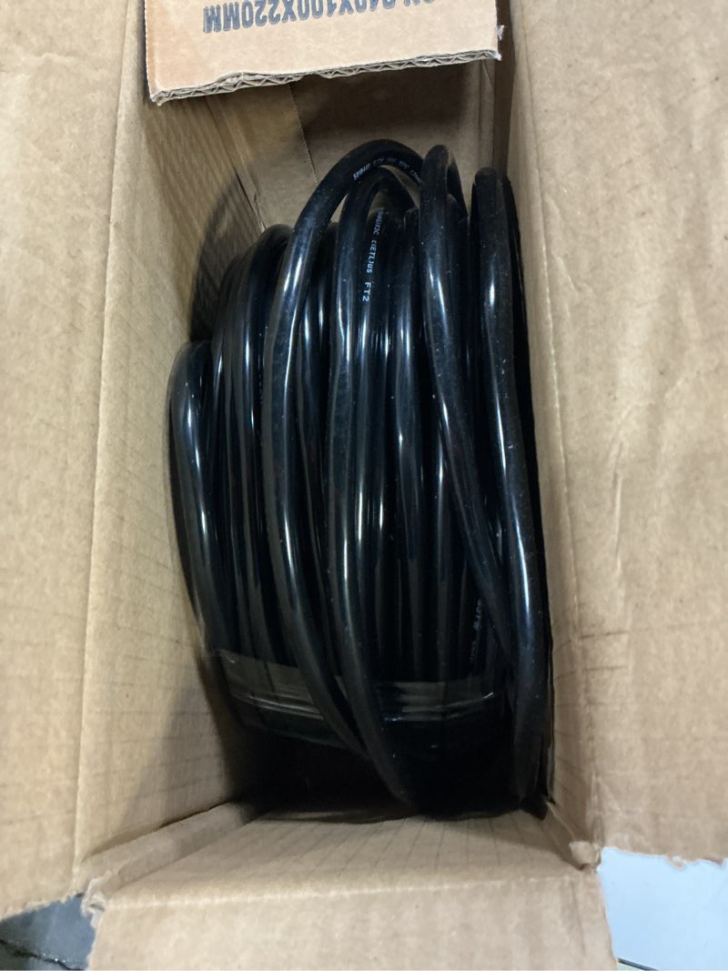 Condition photo showing Good Condition for 16/3 10A 125V 1250W 100 Ft Outdoor Extension Cord Waterproof, Weatherproof & Flame Retardant Black 3 Prong Power Cord Outside for Lawn & Garden, SJTW ETL Listed